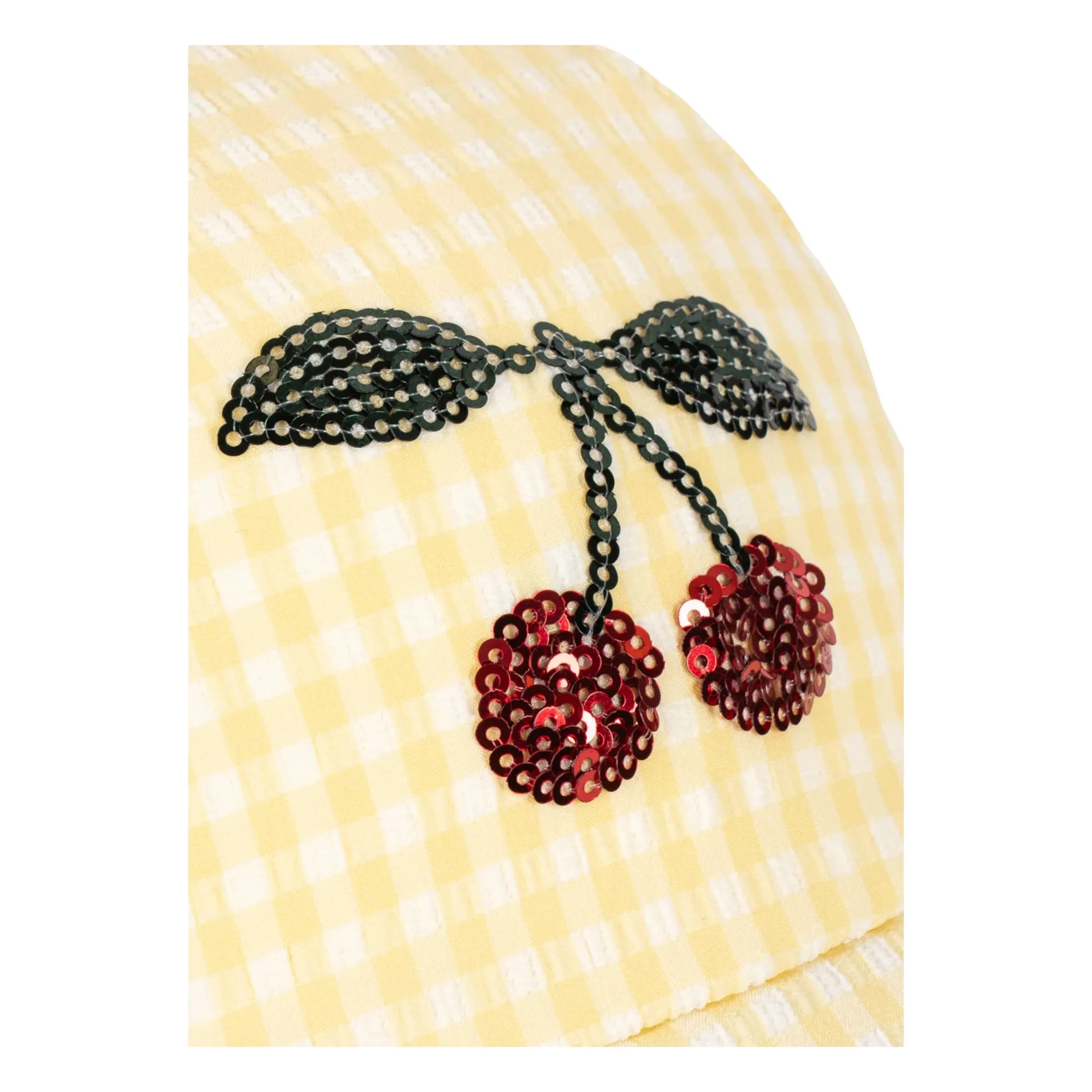 Konges Sløjd - Gorro de baño Etta con estampado de cerezas | Amarillo