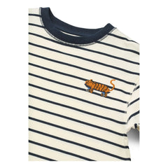 Liewood - Camiseta De Algodón Orgánico Tyler Tiger Rayas | Azul Oscuro
