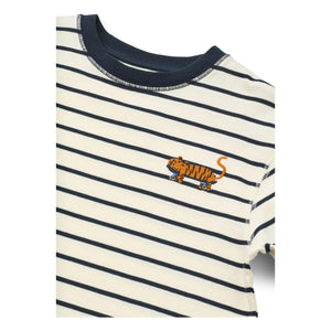 Liewood - Camiseta De Algodón Orgánico Tyler Tiger Rayas | Azul Oscuro
