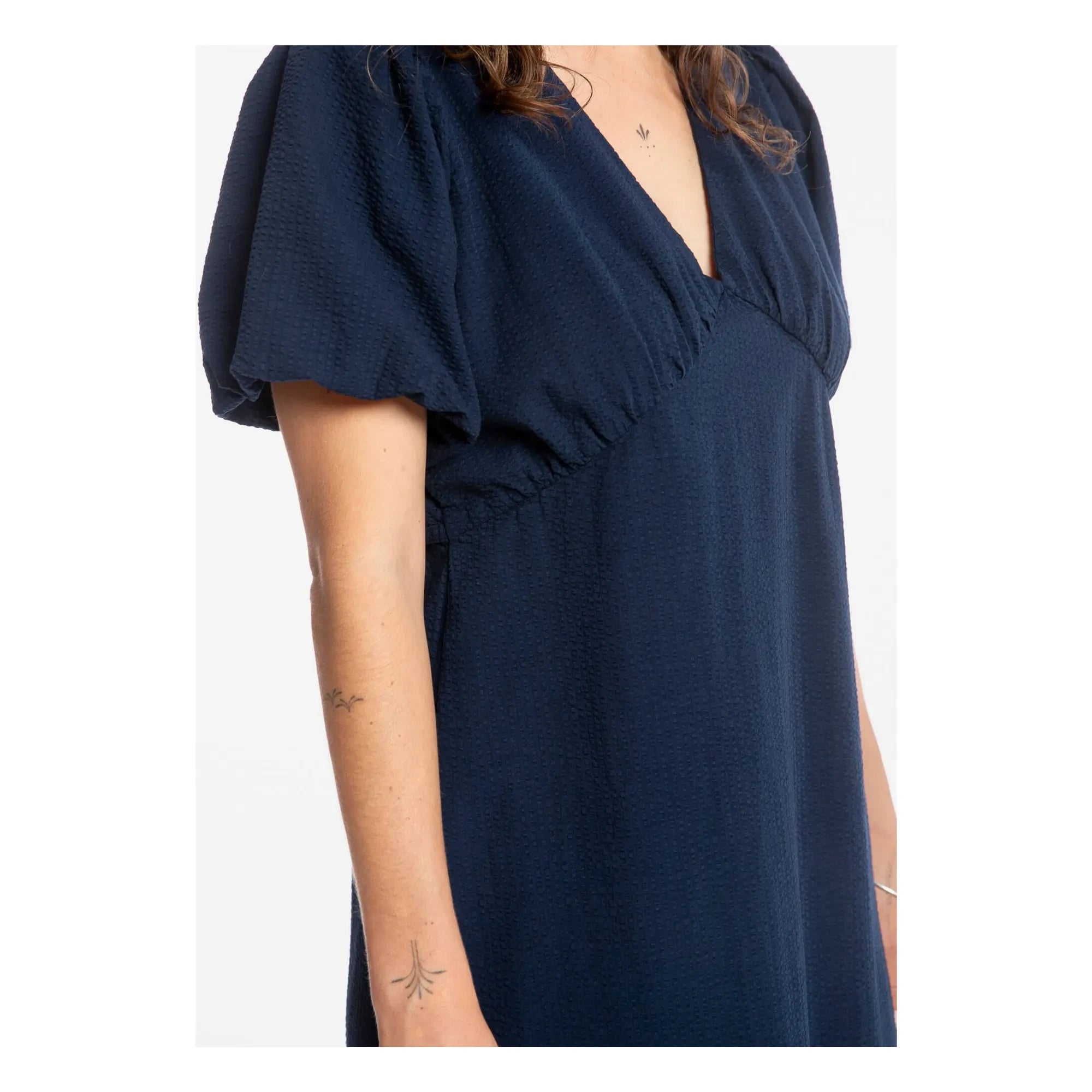 Matona - Vestido de algodón orgánico de largo medio | Azul marino