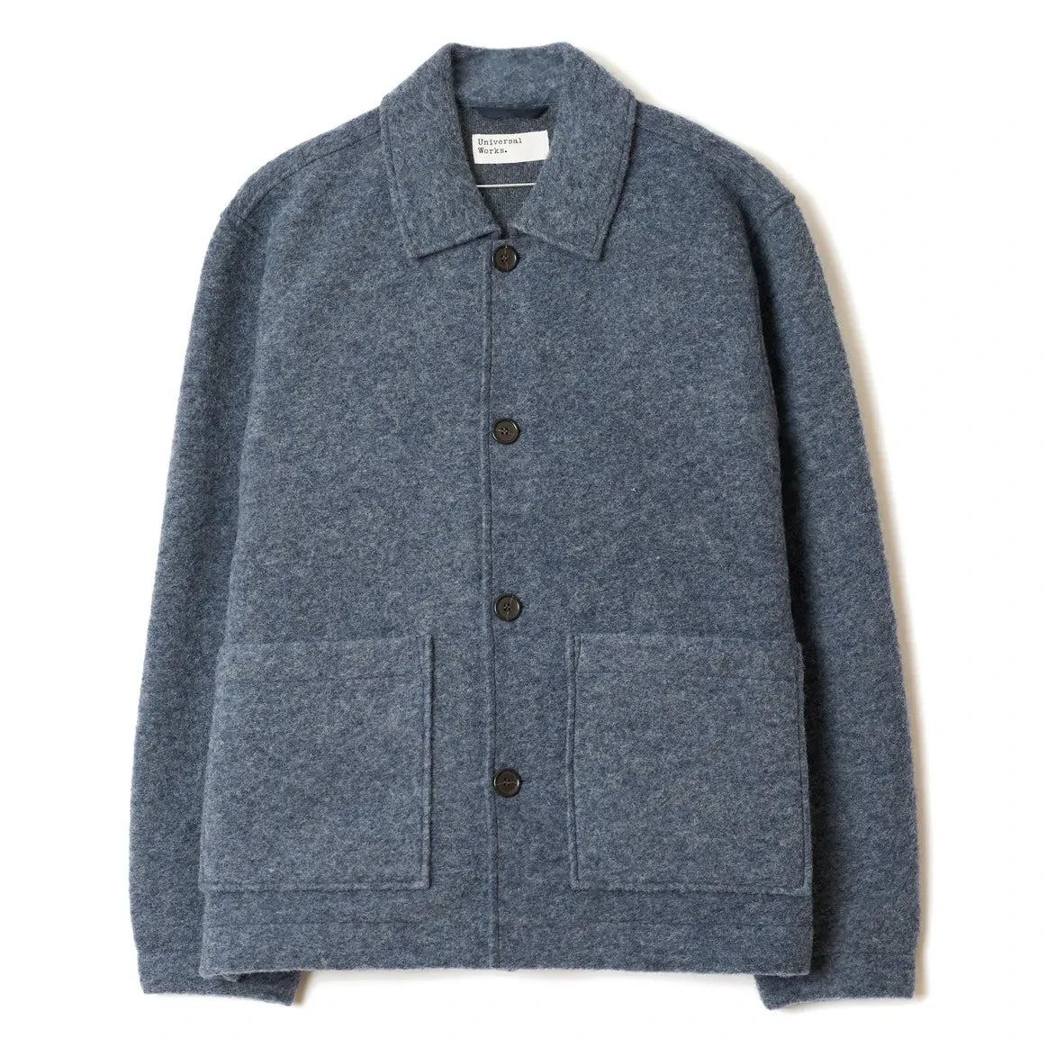 Universal Works - Rams Yün Overshirt | Gri mavi