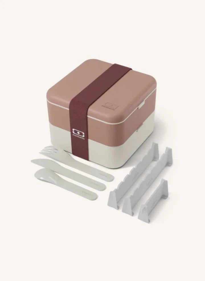 Monbento - Caja Bento de Compartimentos Flexibles | Rosa Polvo