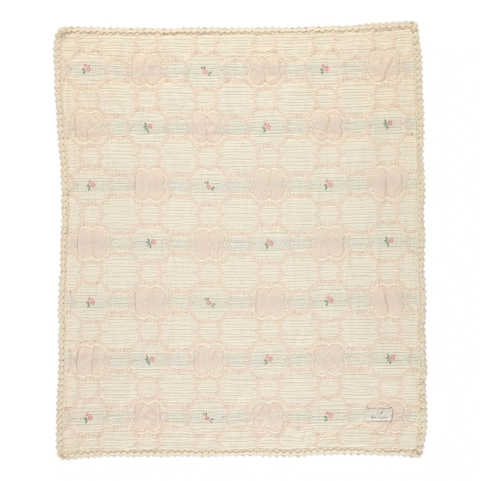 Bebe Organic - Cleo Fleurie Manta de algodón orgánico | Crudo