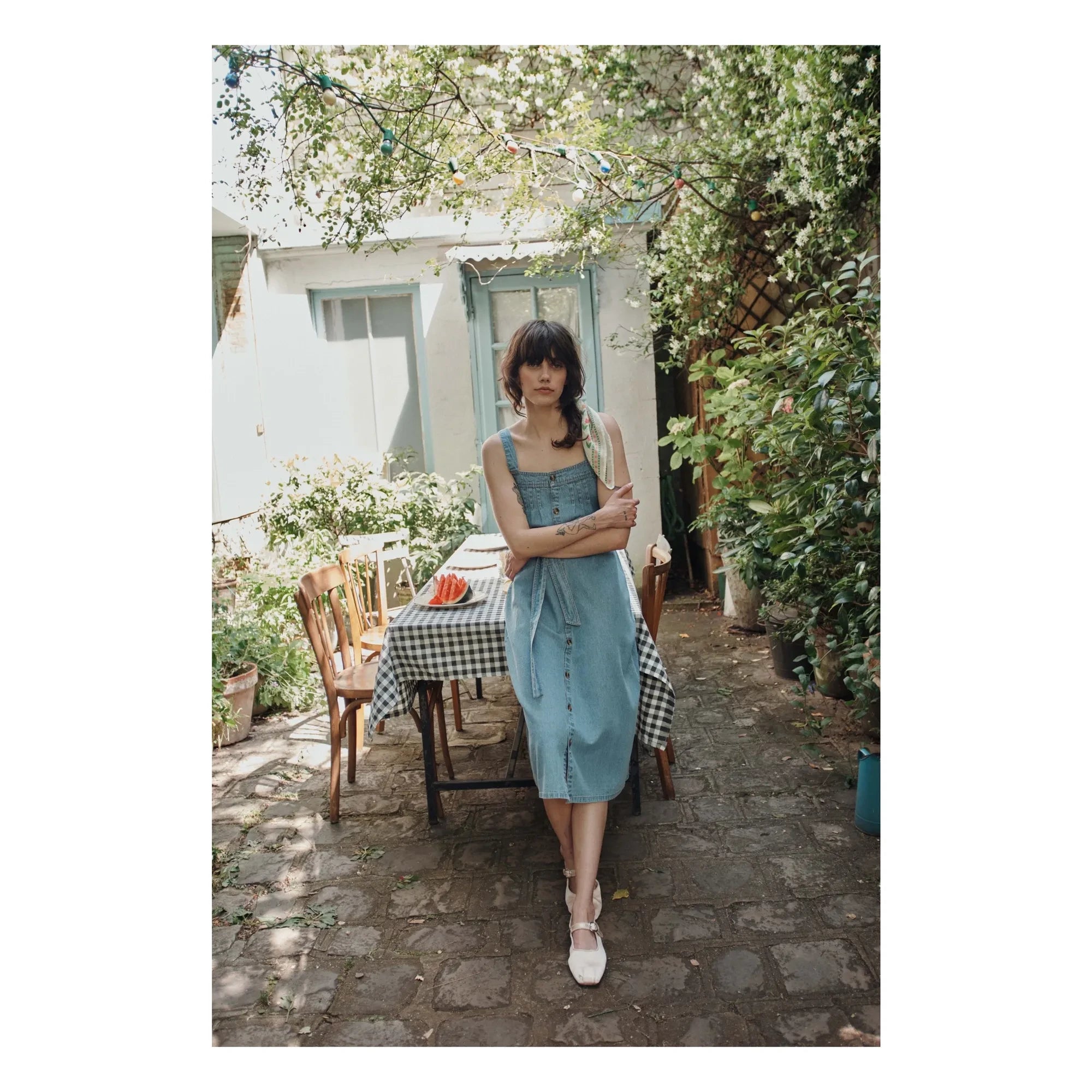 Emile et Ida - Vestido de algodón vaquero | Azul