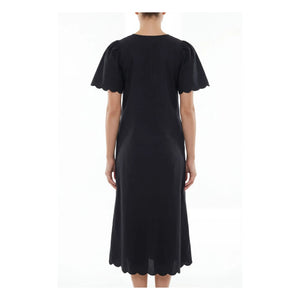 BELLEPIECE - Vestido de popelina de algodón Samos | Negro