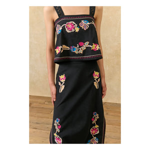 Louise Misha - Top de algodón orgánico Phaedra | Negro