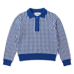 Smallable Kid - Zia Jersey Polo a Rayas | Azul eléctrico