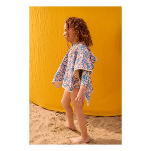 Louise Misha - Poncho de baño Mael de algodón orgánico | Azul