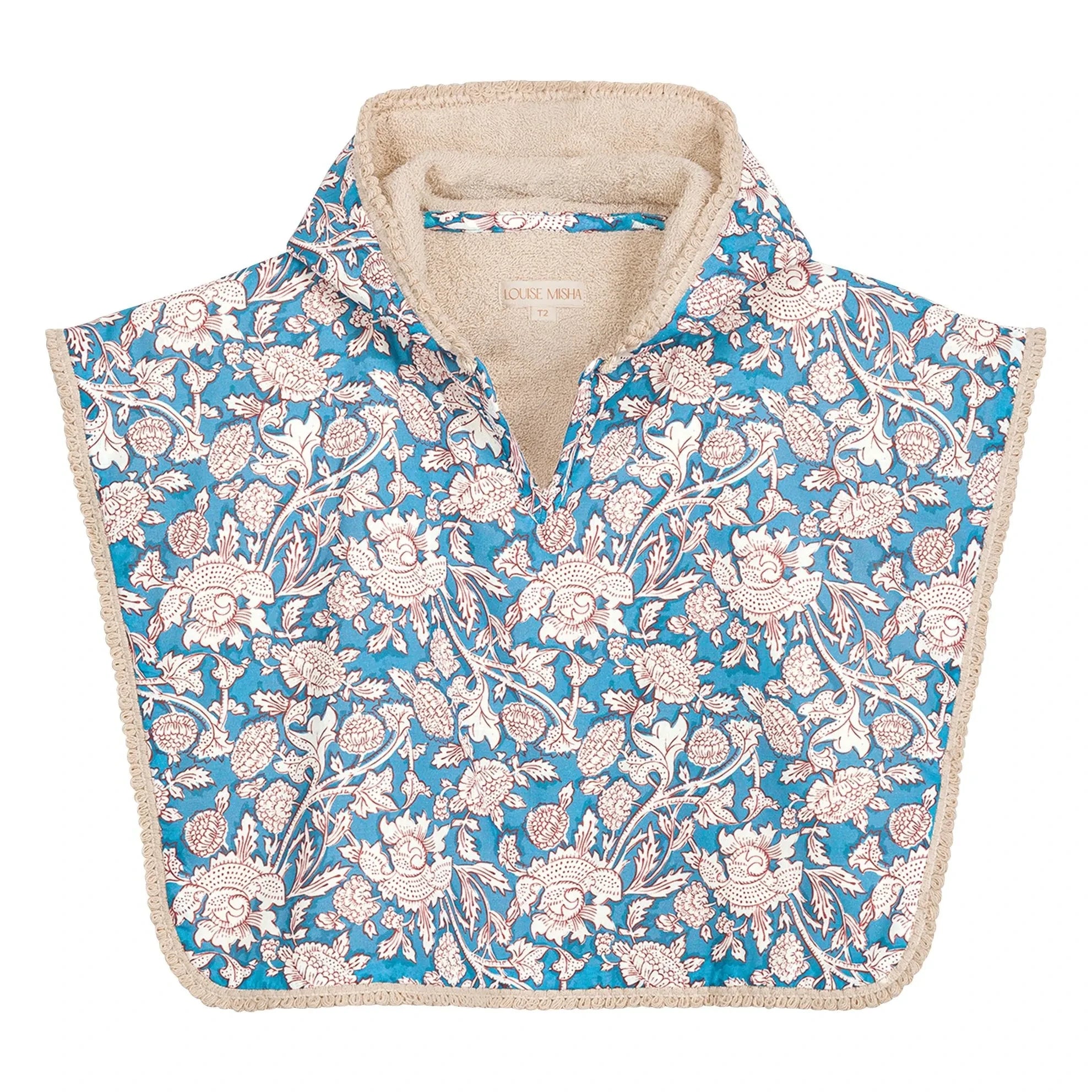 Louise Misha - Poncho de baño Mael de algodón orgánico | Azul