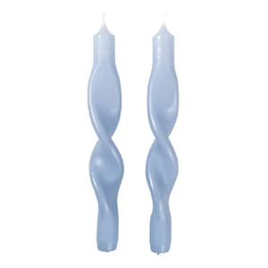 Broste Copenhagen - Velas Retorcidas - Set de 2 | Azul Claro