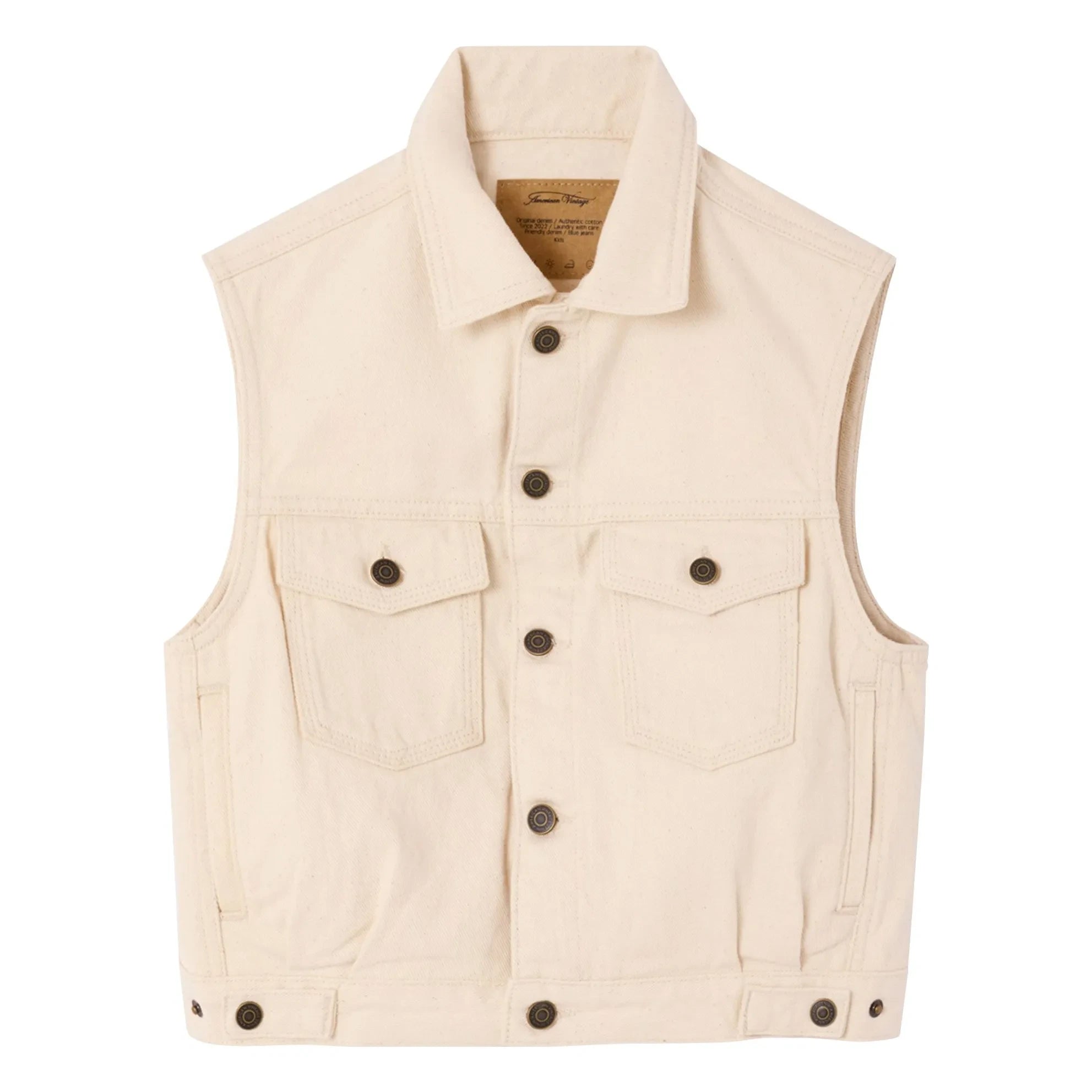 American Vintage - Chaleco vaquero sin mangas Snopdog | Crudo