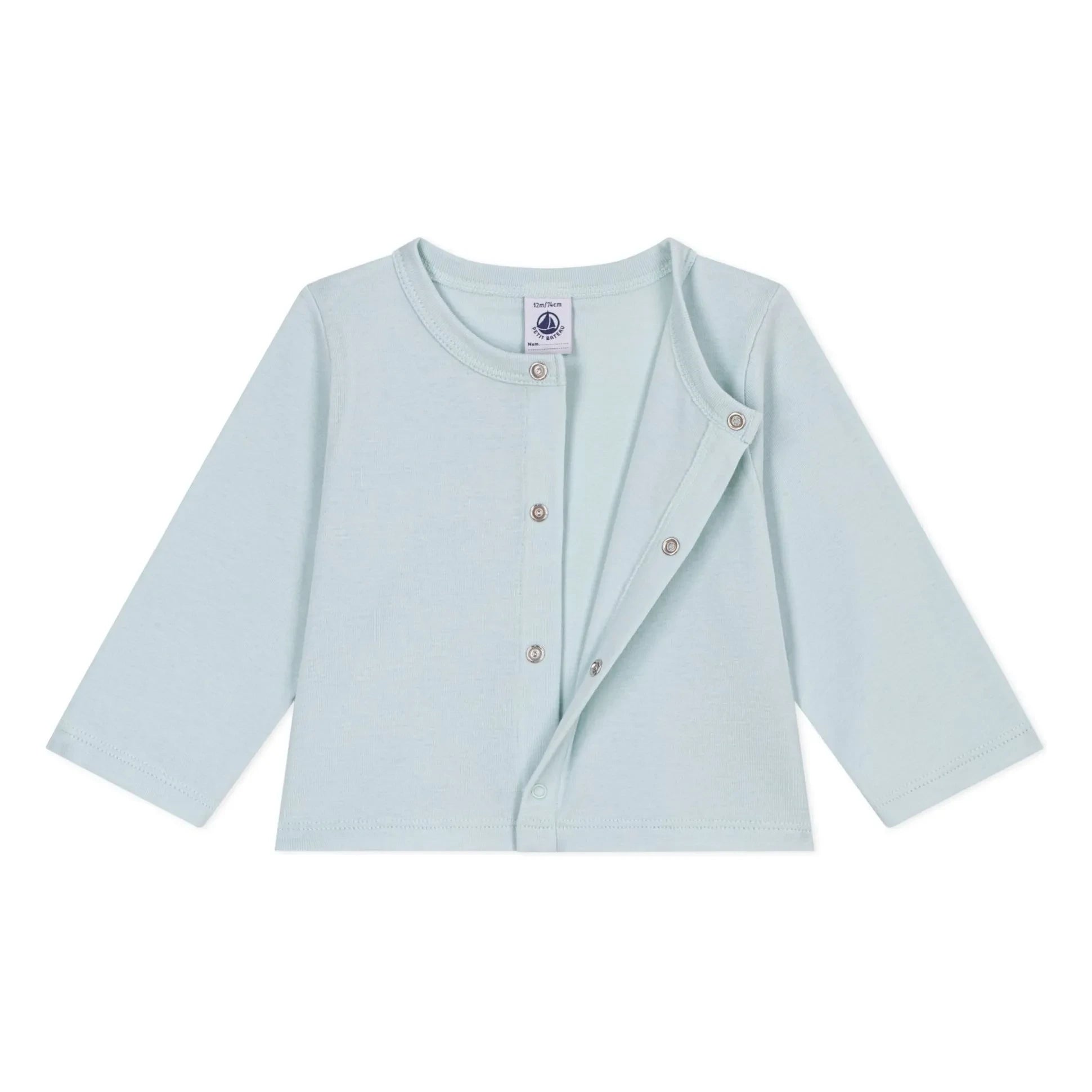 Petit Bateau - Cárdigan de algodón orgánico | Turquesa