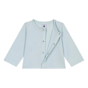 Petit Bateau - Cárdigan de algodón orgánico | Turquesa