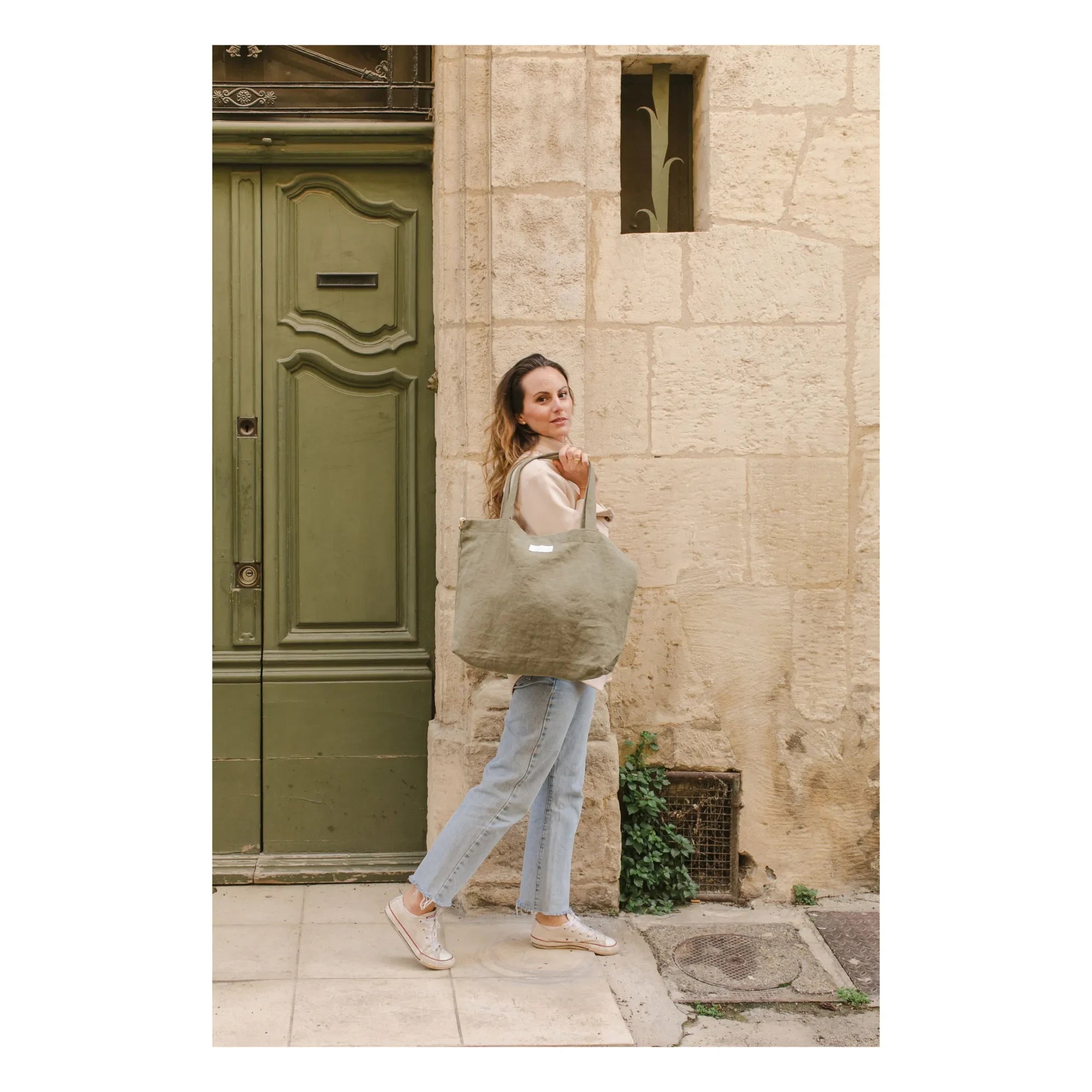 Adorna - Bolso de tela de lino | Caqui