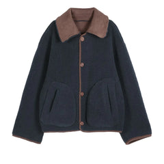 Bobo Choses - Chaqueta de sherpa suave de doble cara | Marrón oscuro