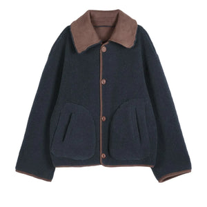Bobo Choses - Chaqueta de sherpa suave de doble cara | Marrón oscuro