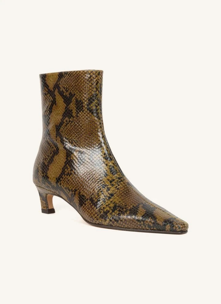Bobbies - Botas de cuero de pitón Lauren | Caqui