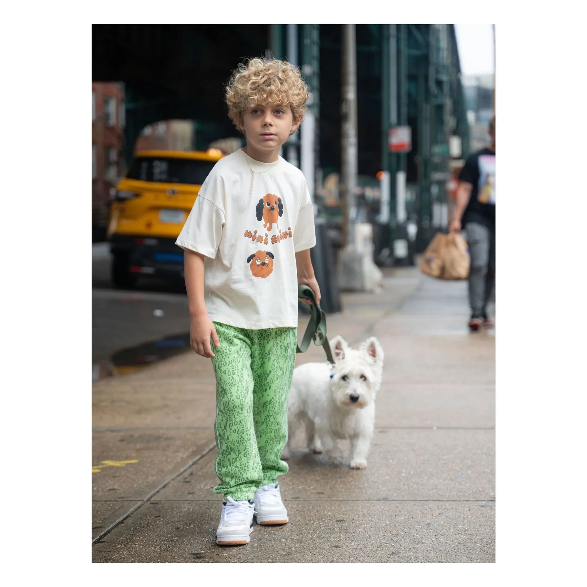 Mini Rodini - Camiseta de algodón orgánico Doggies | Blanca