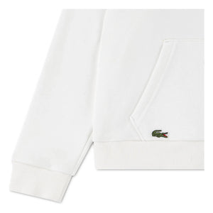 Lacoste - Sudadera con capucha y logo bordado de algodón orgánico | Blanco