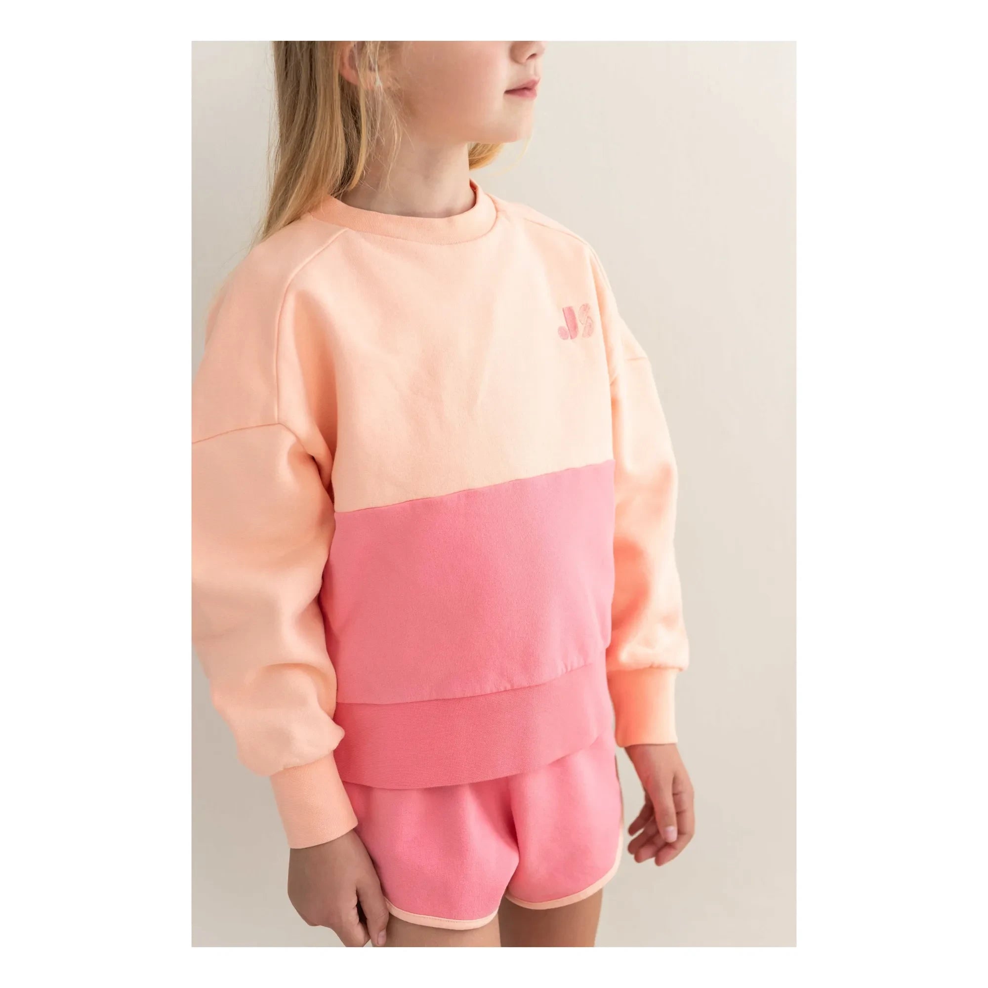 Jenest - Sudadera de algodón orgánico con bloques de color | Rosa