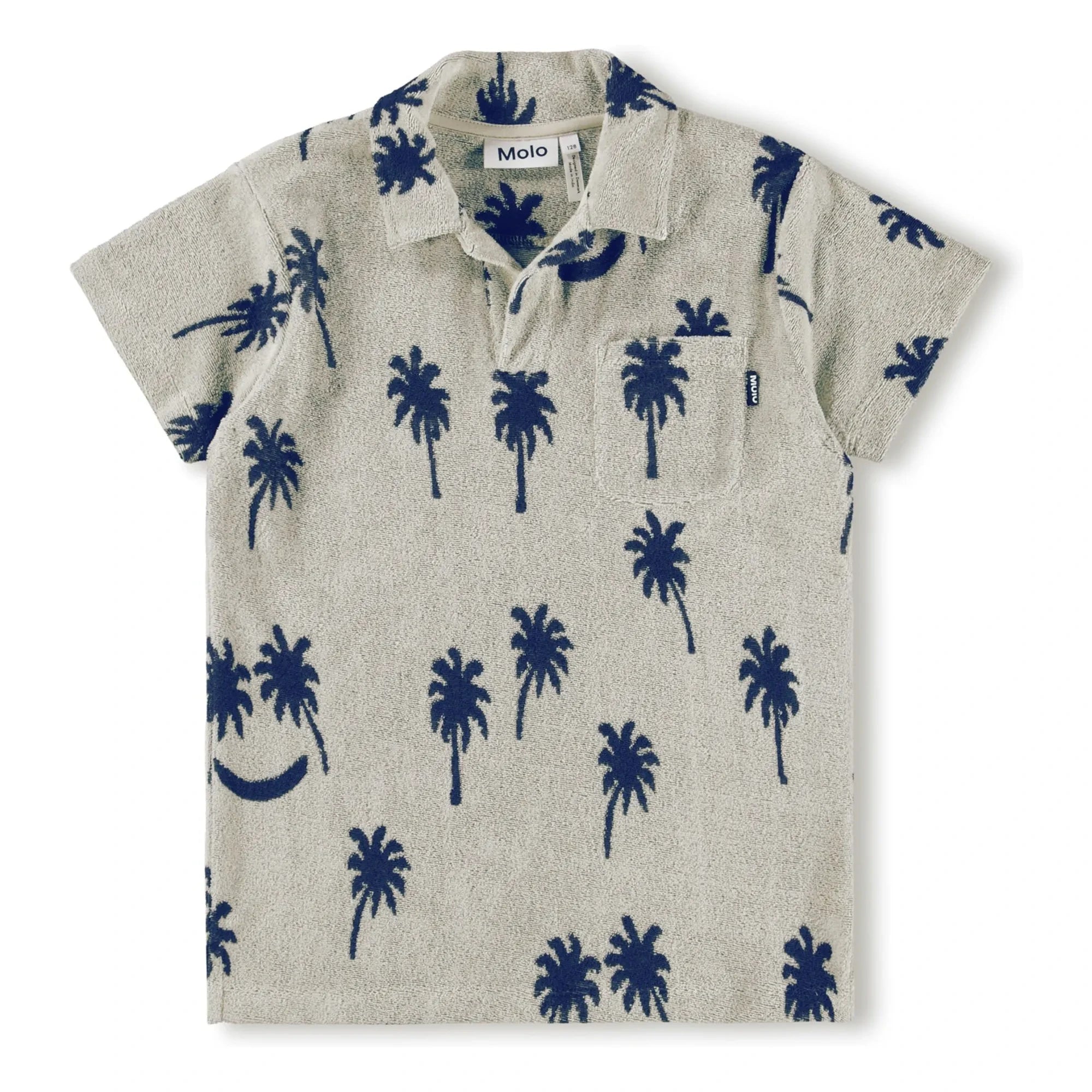 Molo - Polo de textura de toalla Randel Palm | Gris