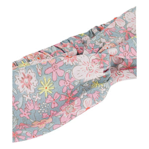 Petit Bateau - Diadema de popelín de algodón orgánico con flores | Gris Azulado