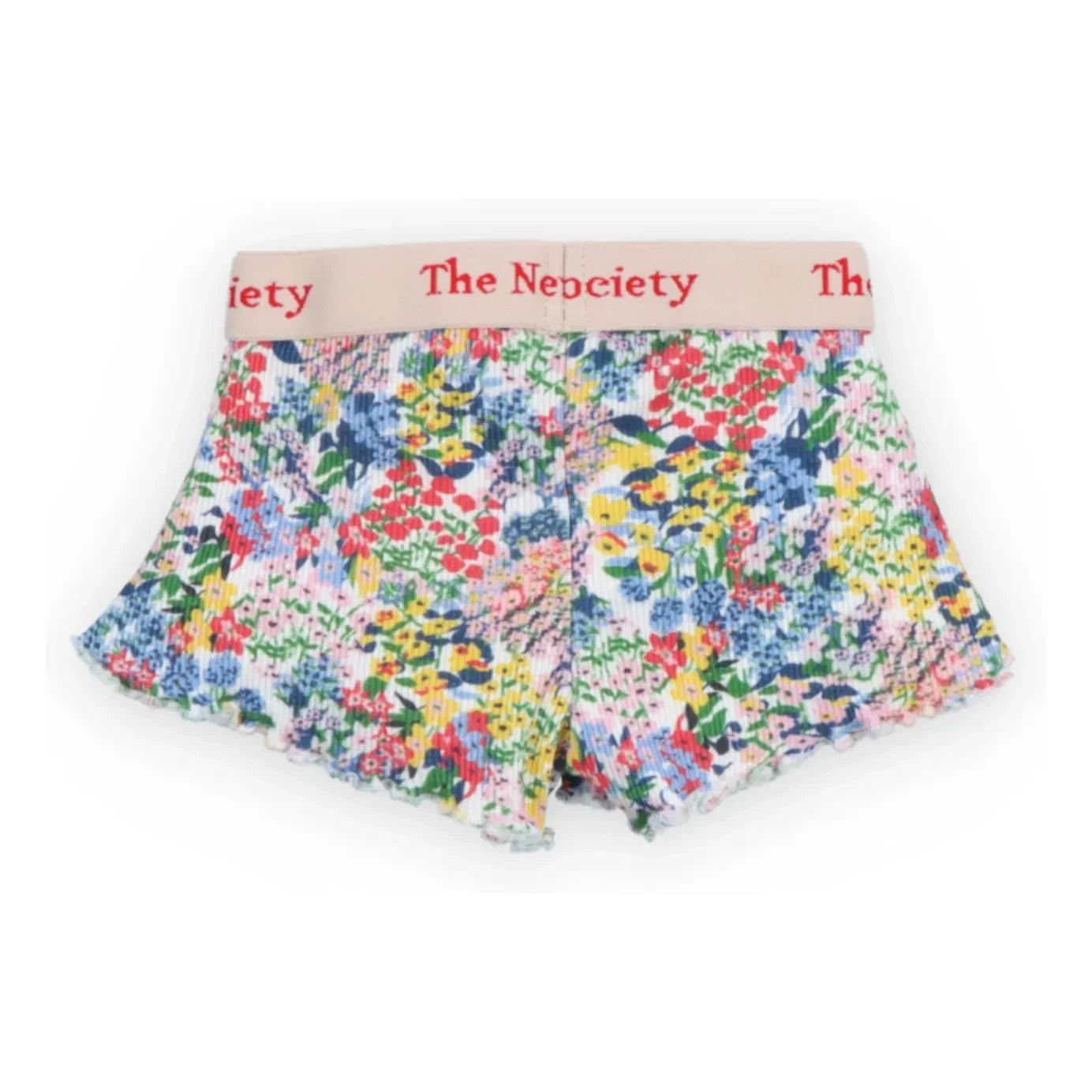 the new society - Short de bebé de pana con estampado floral Verbena | Azul