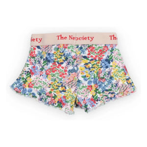 the new society - Short de bebé de pana con estampado floral Verbena | Azul