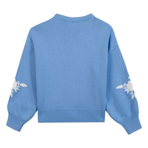 Tartine et Chocolat - Cárdigan Bordado Floral | Azul Celeste