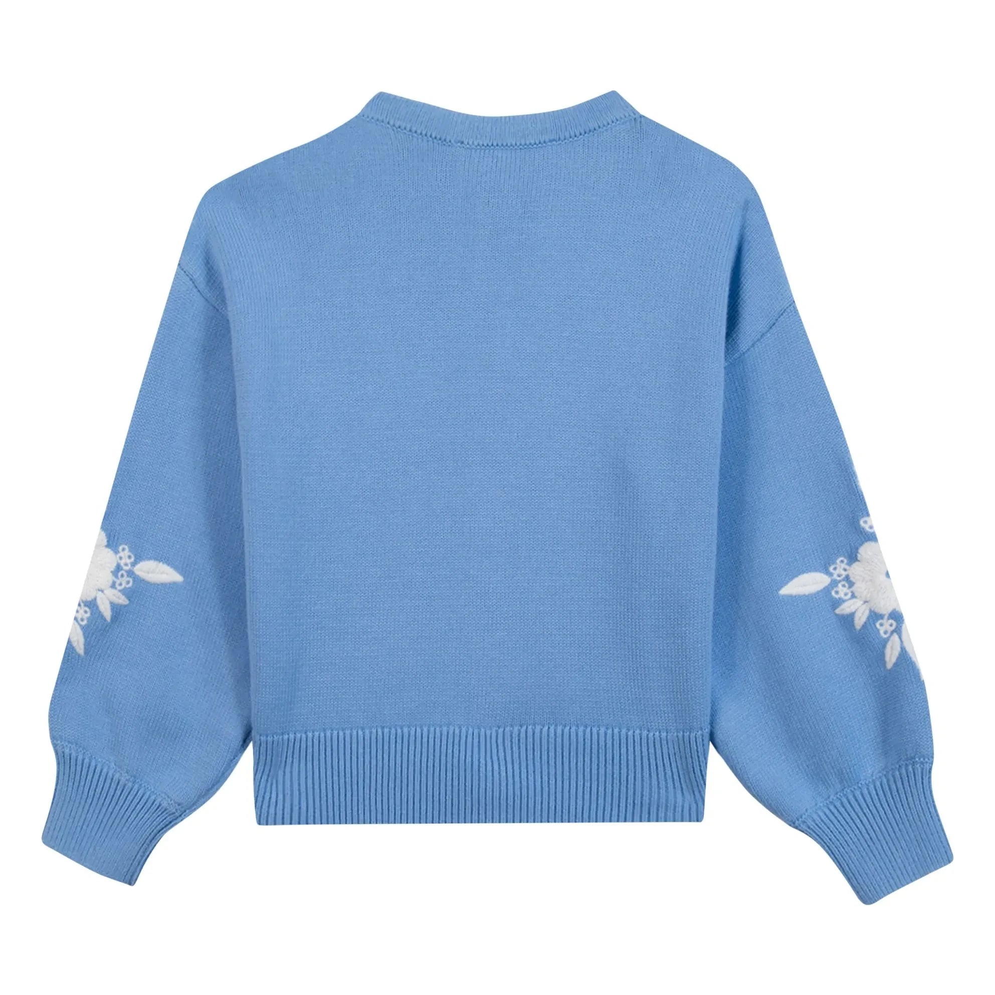 Tartine et Chocolat - Cárdigan Bordado Floral | Azul Celeste