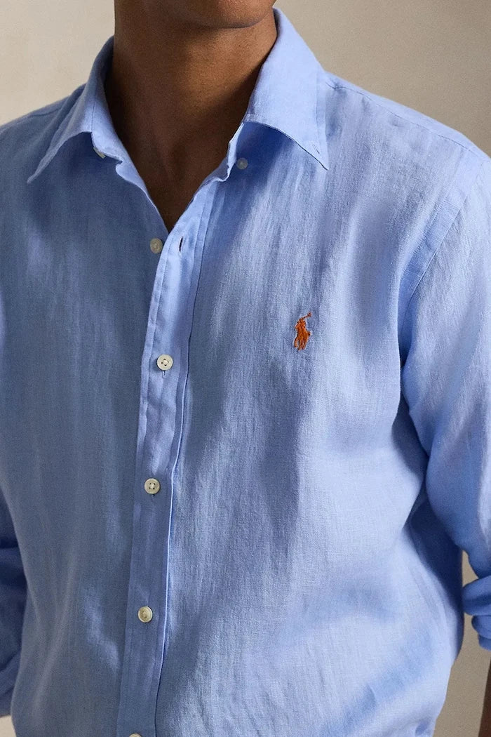 Camisa deportiva de lino de manga larga para hombre Polo Ralph Lauren