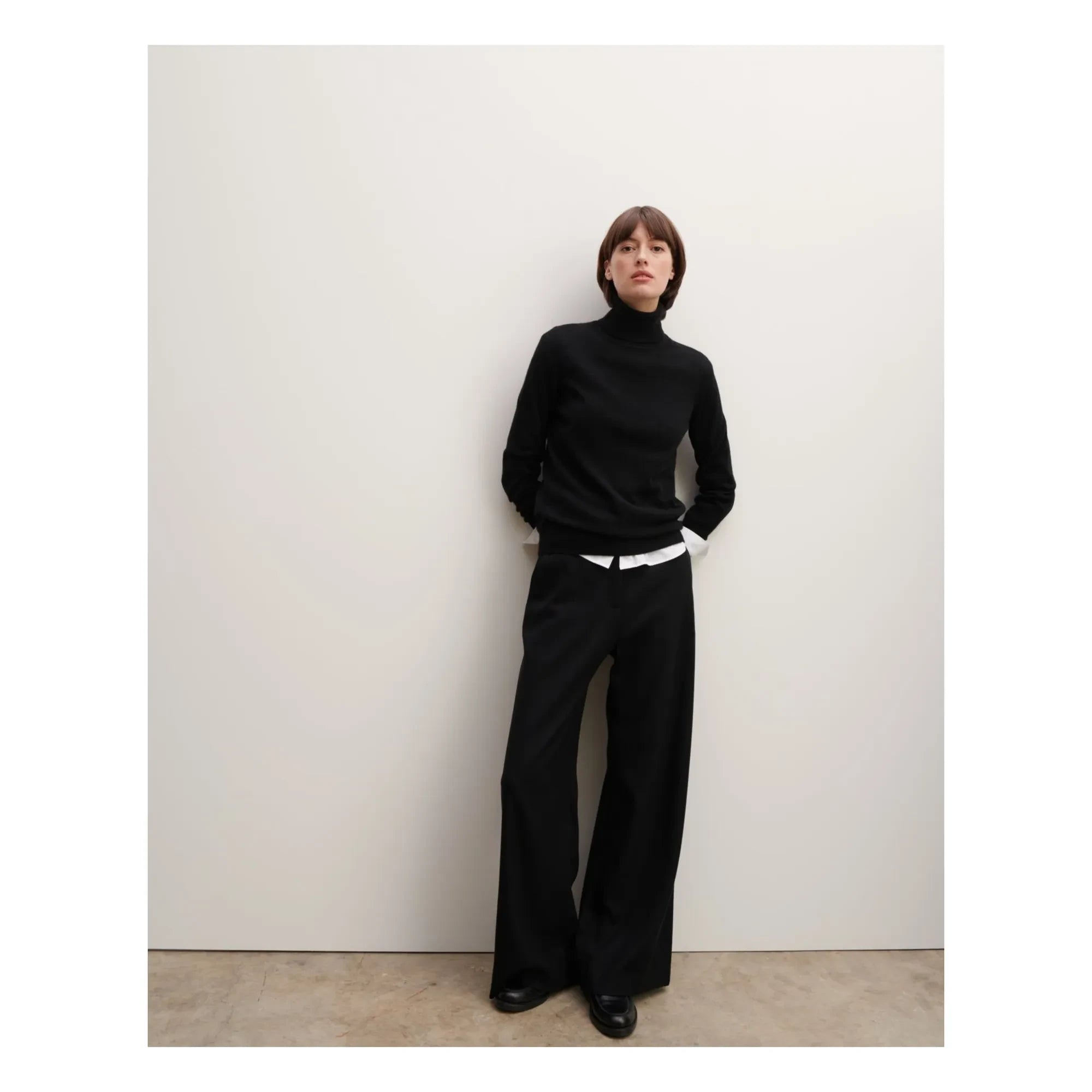 Bompard - Jersey de cuello alto clásico de cachemira | Gris carbón