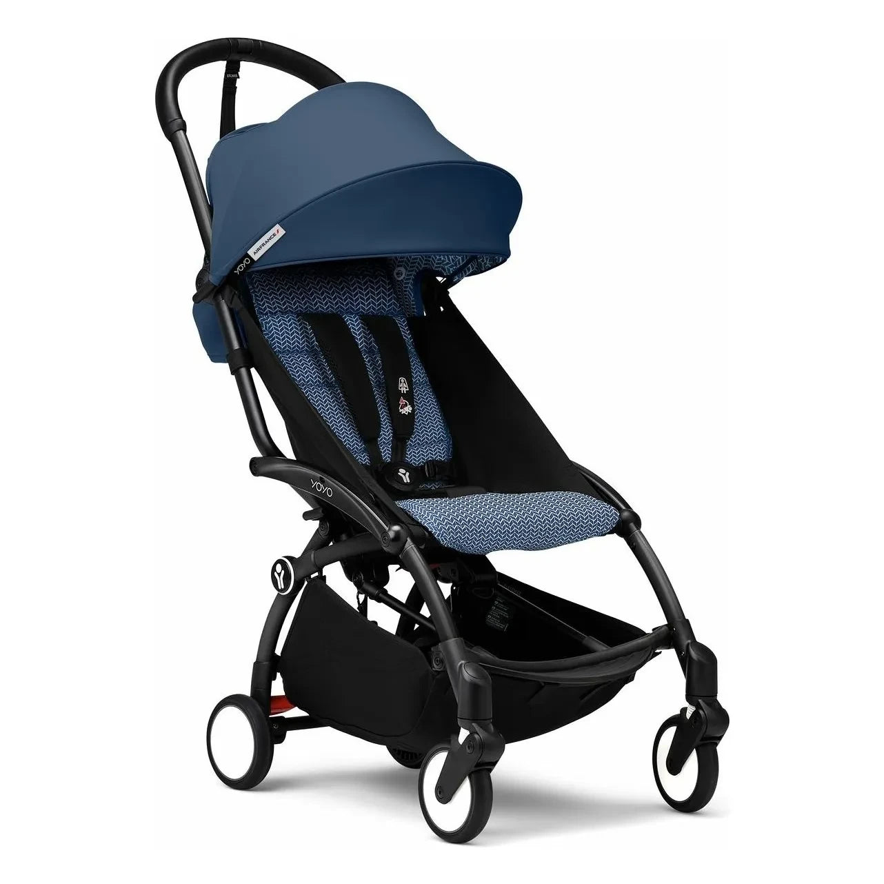 Stokke® - Cochecito YOYO³ completo 0+ y 6+ chasis negro | Air France Blue