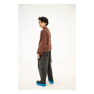 Repose AMS - Organik Pamuk Logolu Sweatshirt | Kahverengi
