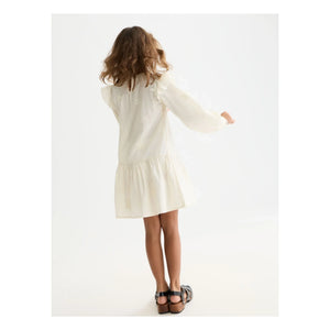Scotch & Soda - Vestido Evasé Bordado con Volantes | Crudo