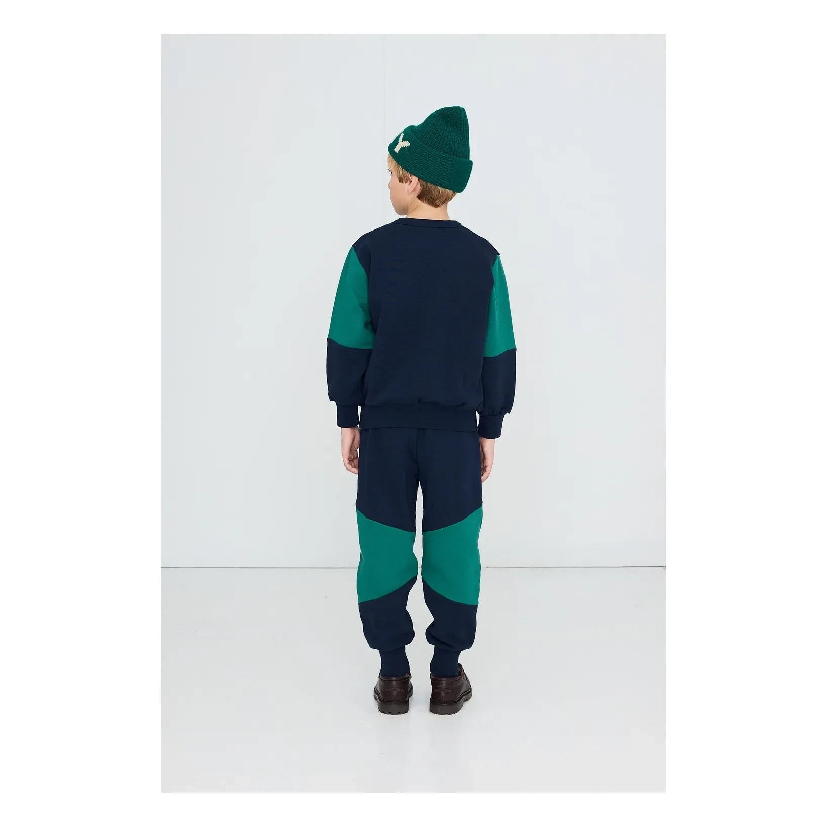 Tinycottons - Sudadera de algodón orgánico con bloques de color | Azul marino