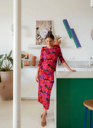 Paloma Collection - Thelma Flower Power Vestido premamá | Rojo