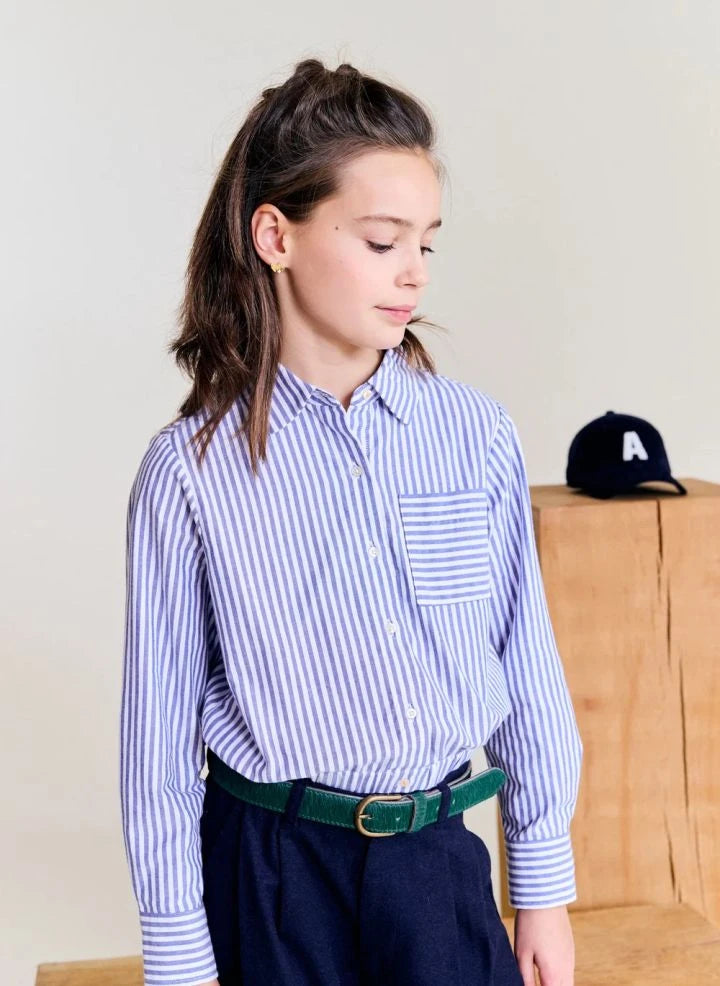 AO76 - Camisa de Rayas Angele | Azul