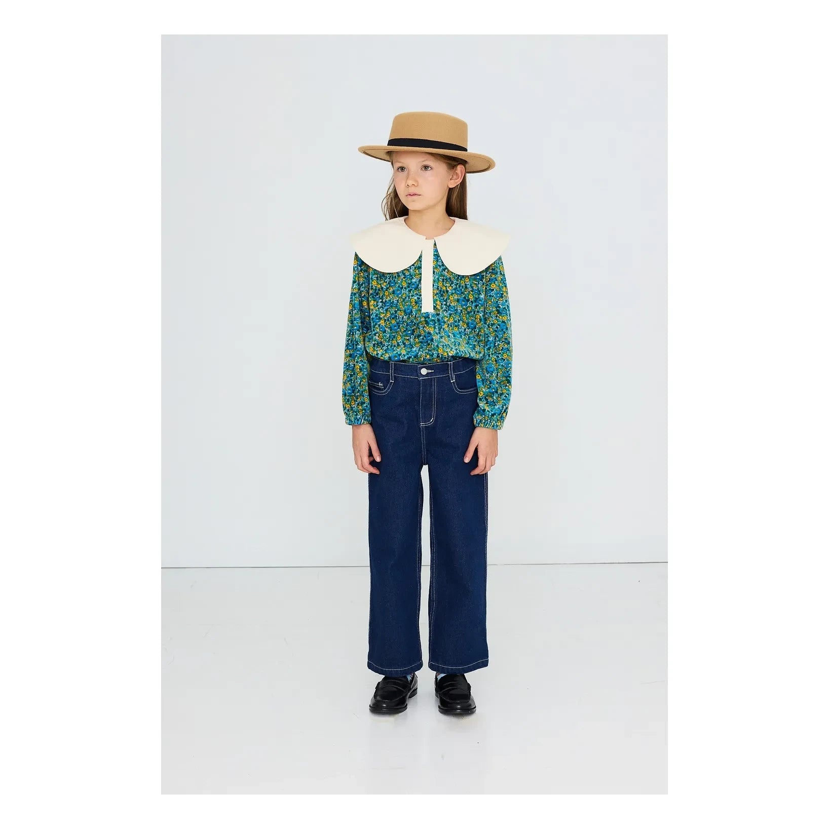 Tinycottons - Organik Pamuk Çiçek Desenli Sweatshirt | Mavi