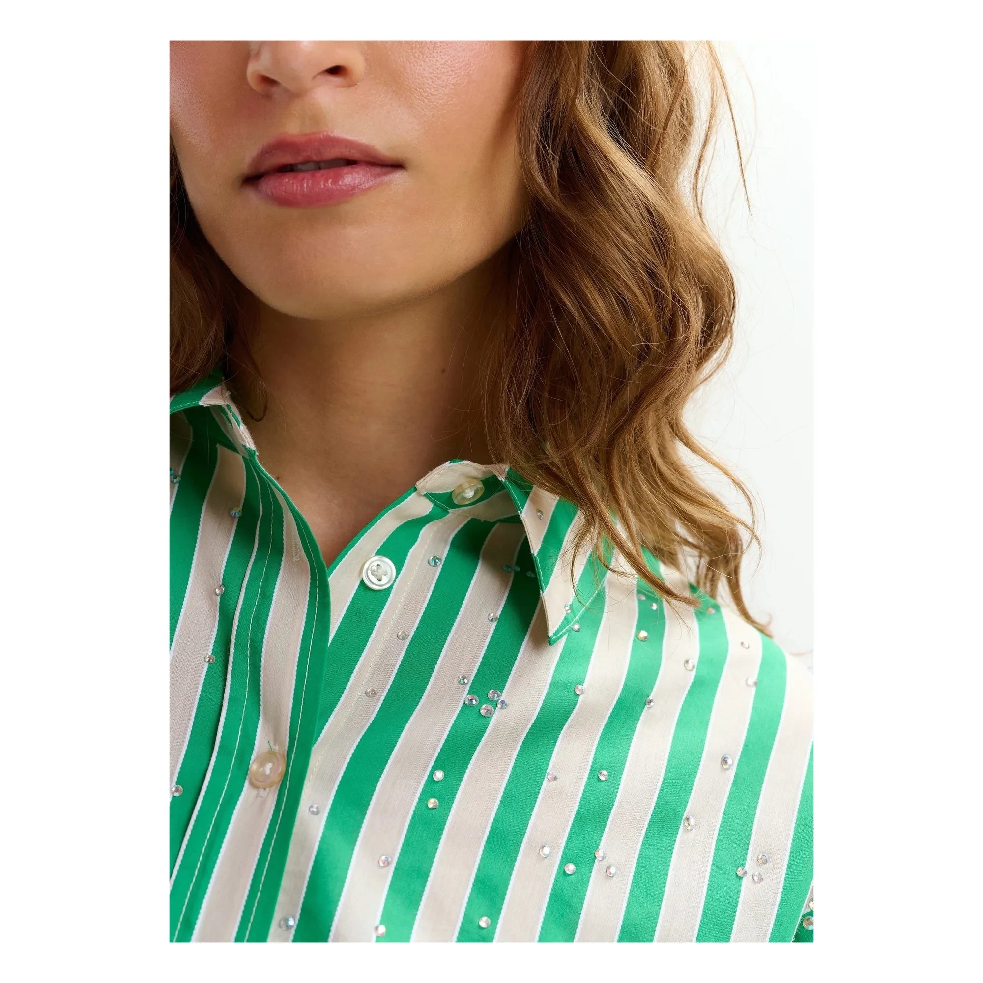 Essentiel Antwerp - Camisa a rayas Jelief | Verde