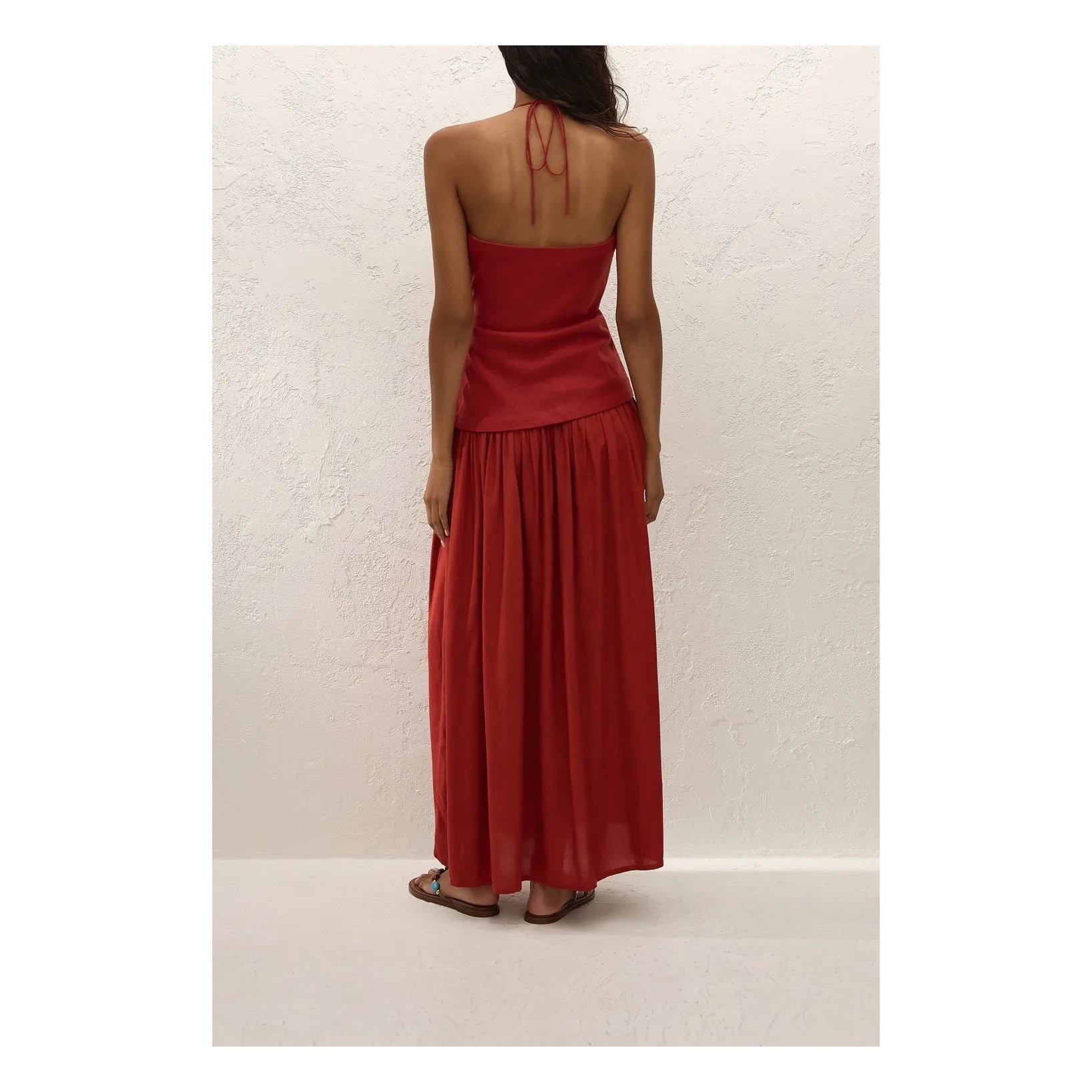 Faithfull the Brand - Vestido Maxi de Algodón Notte | Terracota