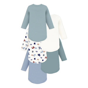 Petit Bateau - Bodies para bebé de 5 piezas de algodón orgánico con perro | Verde