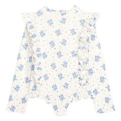 Louise Misha - Bañador con relieve y manga larga Aurelie, fibras recicladas | Crema
