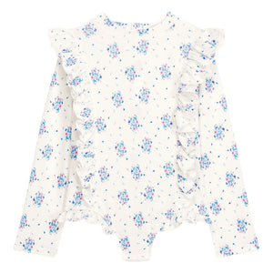 Louise Misha - Bañador con relieve y manga larga Aurelie, fibras recicladas | Crema