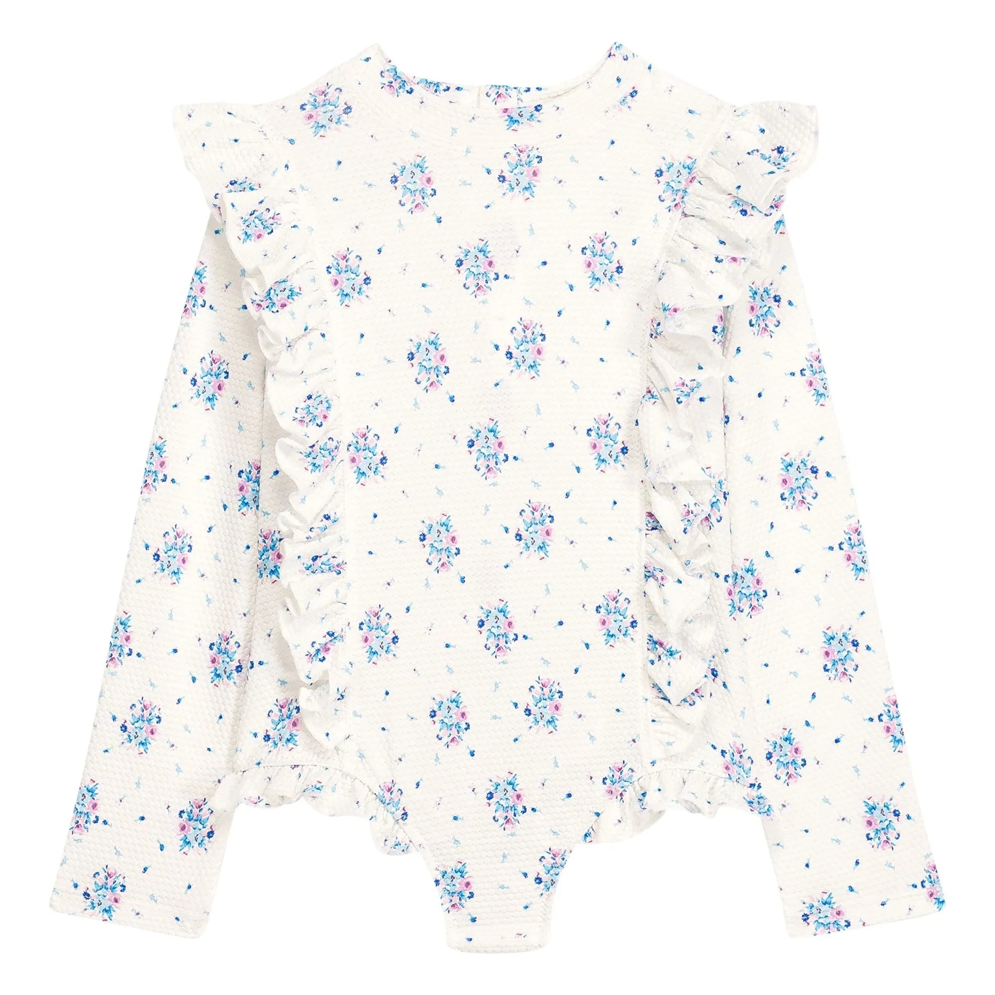 Louise Misha - Bañador con relieve y manga larga Aurelie, fibras recicladas | Crema