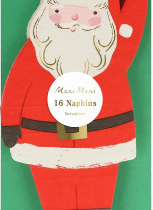 Meri Meri - Servilletas de papel con forma de Papa Noel - Set de 16