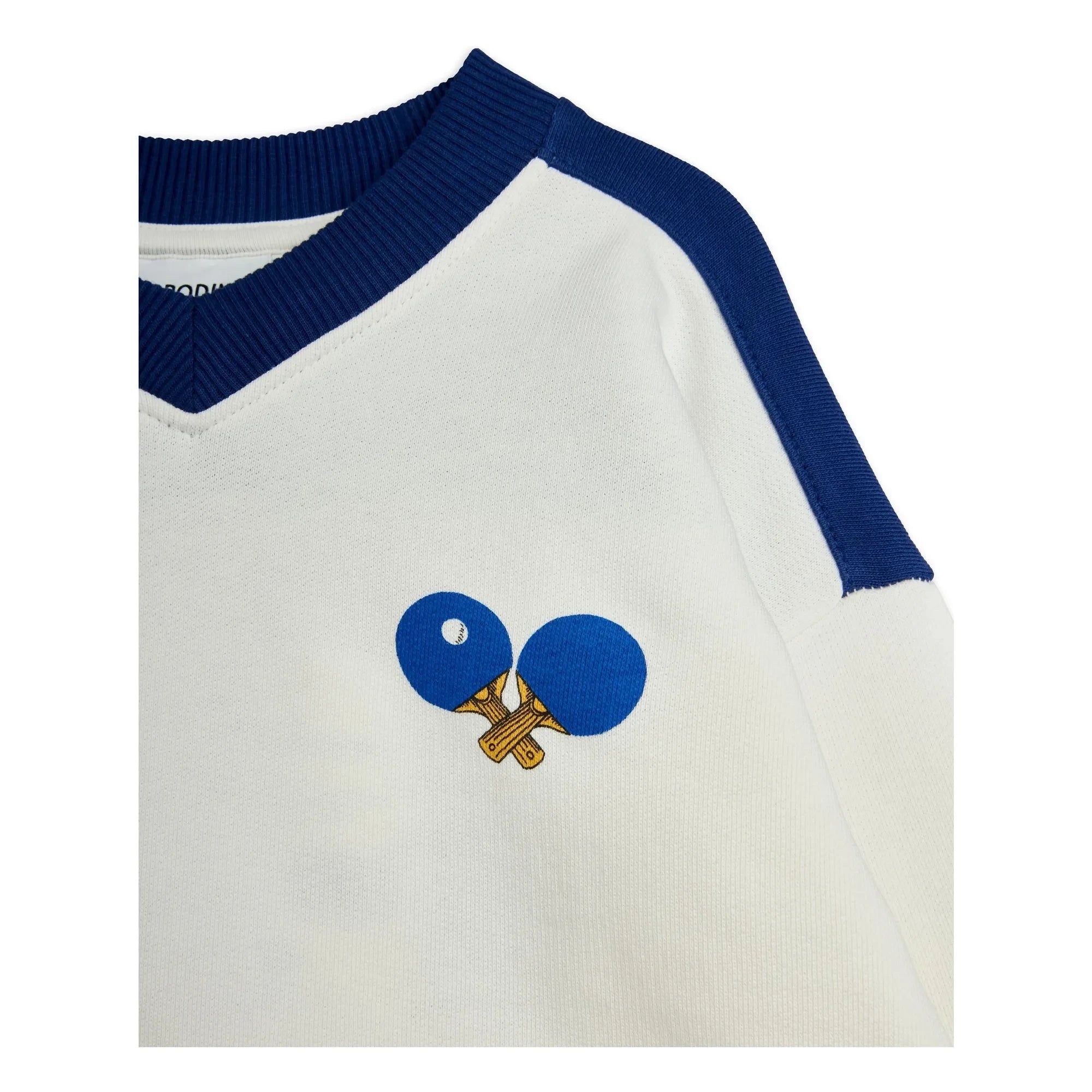 Mini Rodini - Sudadera de algodón orgánico Ping Pong | Blanco