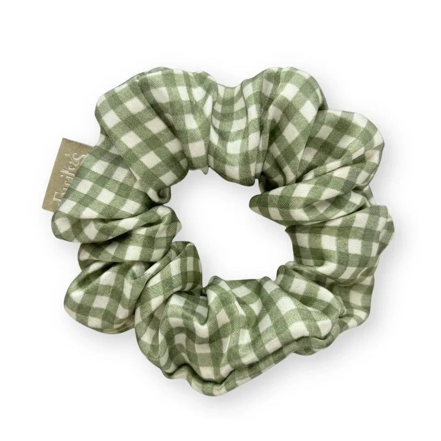 Emily's Pillow - Sage Gingham ipek scrunchie