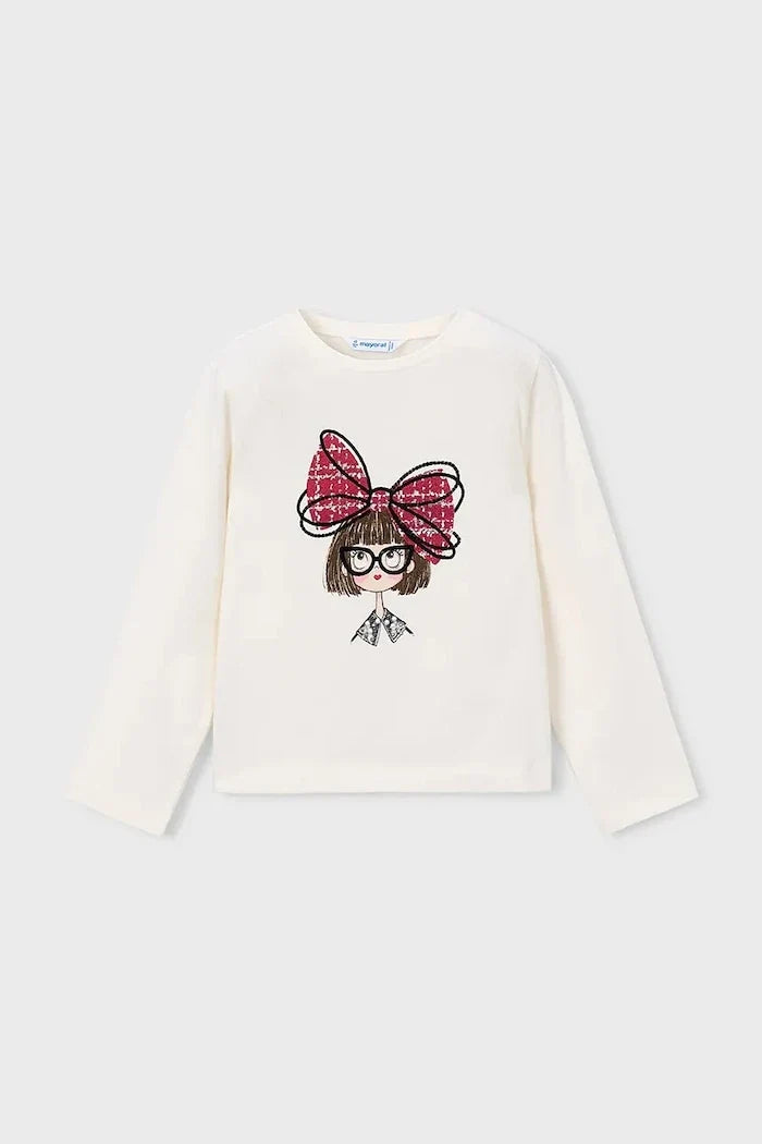 Blusa de manga larga de algodón y elastano Mayoral para niños