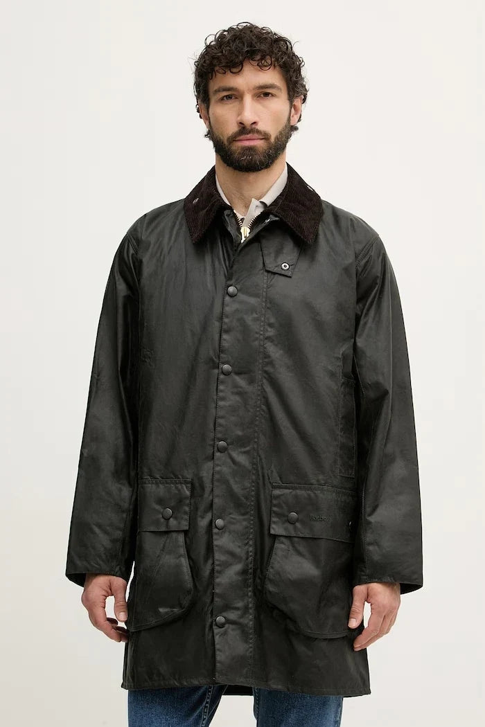 Chaqueta Barbour larga de algodón para hombre